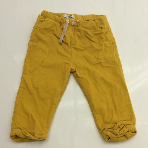 Mustard Yellow Corduroy 9-12m Drawstring Pants - Picture 1 of 4